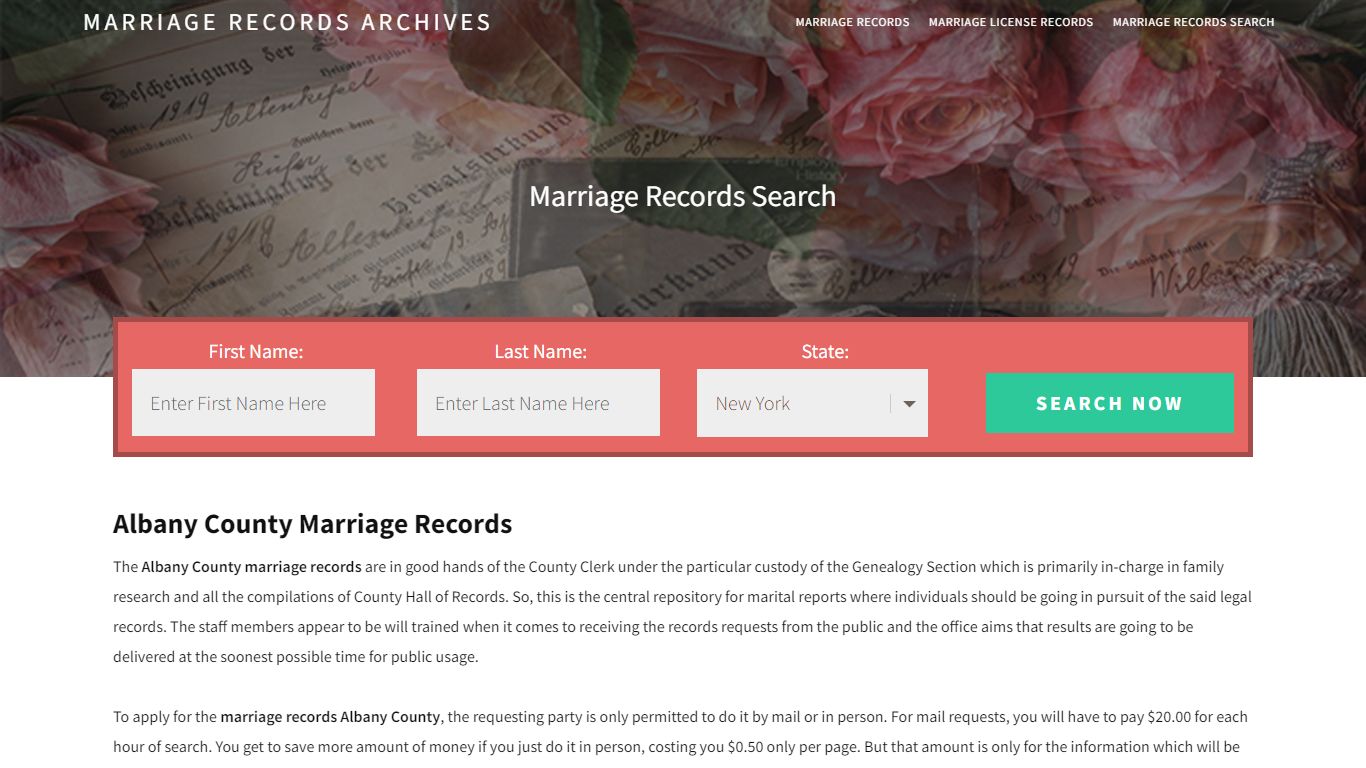 Albany County Marriage Records